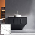 Ingrain 1200mm Wall Hung Vanity with Calacatta Sintered Stone Top and bench mounted tap