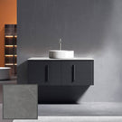 Ingrain 1200mm Wall Hung Vanity with Grey Veins Sintered Stone Top and bench mounted tap