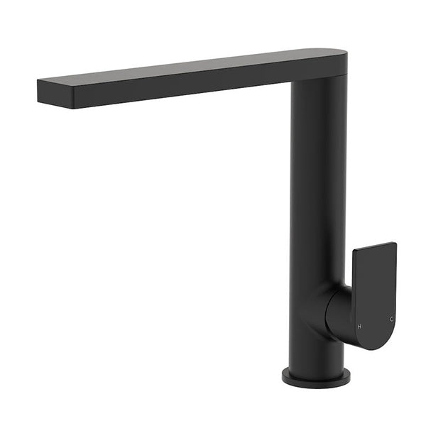 Clark Round Square Kitchen Sink Mixer - Matte Black - The Blue Space