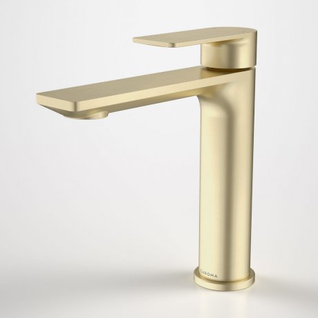 Caroma Urbane II Low Lead Mid Tower Basin Mixer Brushed Brass - The Blue Space