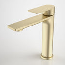 Caroma Urbane II Low Lead Mid Tower Basin Mixer Brushed Brass - The Blue Space