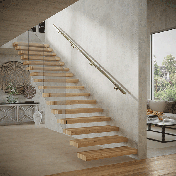 Rothley Handrail Kit Antique Brass online at The Blue Space | stair case rails online