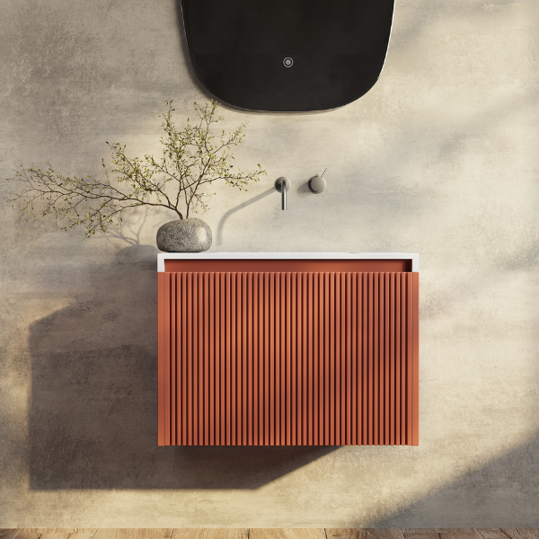 Belbagno Rimini Wall Hung Bathroom Vanity Potter's Clay