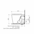 Caroma Liano Wall Faced Toilet Pan Technical Drawing - The Blue Space