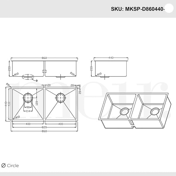 Meir Single Bowl PVD Kitchen Sink 860mm - Gunmetal Black - The Blue Space