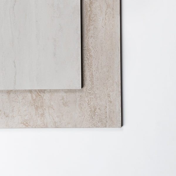 Bianco Josie Cross Cut Travertine Tile Tech grip 600 x 600 x 10mm Porcelain