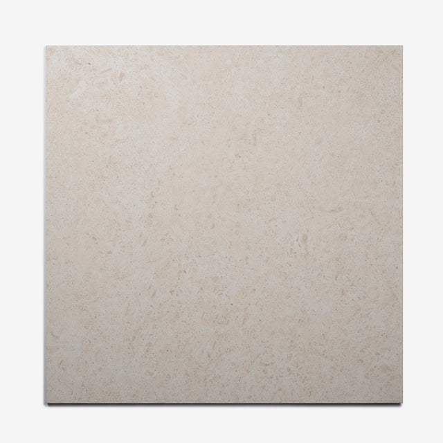 Ivory Myra Limestone Tile Matt 600 x 600 x 10mm Porcelain  | The Blue Space