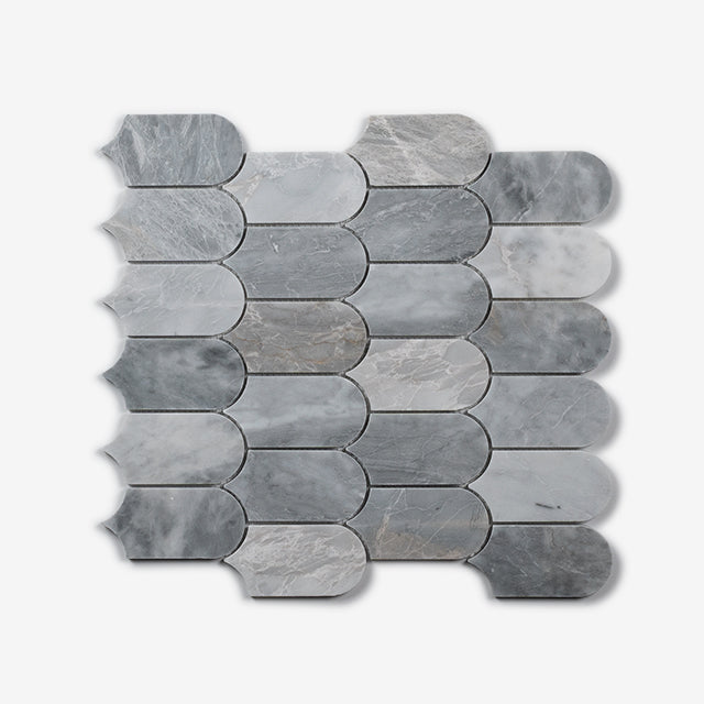 Cottesloe Carrara Grey Feather Honed Marble Mosaic 50 x 130mm Sample