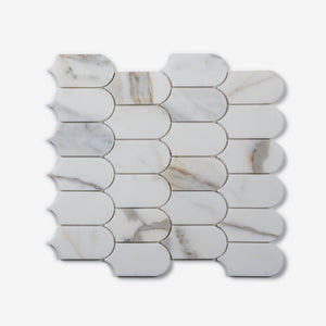 Cottesloe Calacatta Gold Feather Honed Marble Mosaic 50 x 130mm