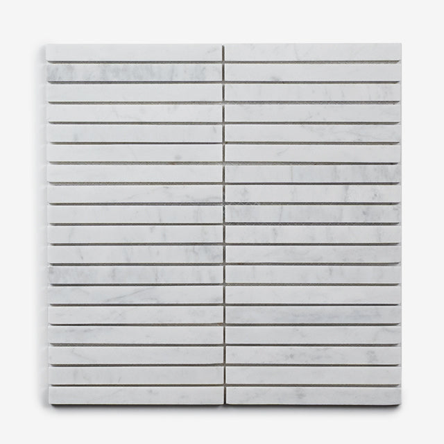 Carrara Gabriele Kit Kat Honed Marble Mosaic 305 x 305 x 8mm