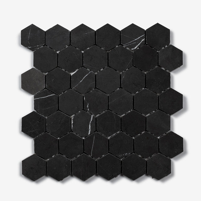 Pietra Grey Gabriele Hexagon Honed Marble Mosaic 305 x 298 x 8mm Sample