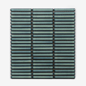Middleton Antique Green Kit Kat Porcelain Mosaic Tile 12x92mm