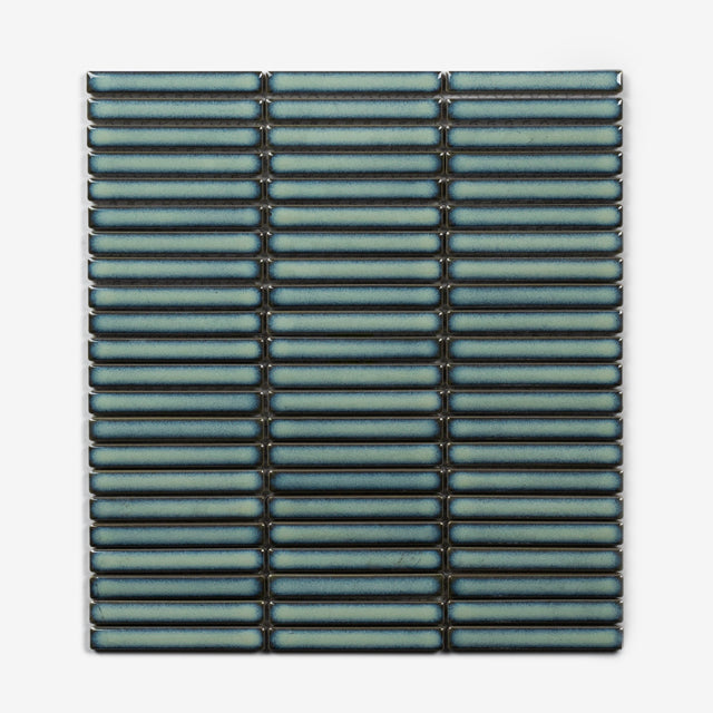 Middleton Antique Green Kit Kat Porcelain Mosaic Tile 12x92mm
