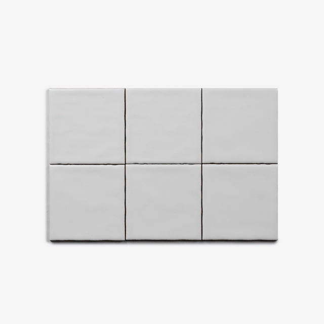 White Luca Hand Made Gloss Tile 100 x 100 x 8mm