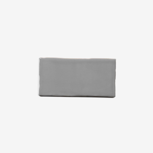 Grey Luca Hand Made Gloss Subway Tile 75 x 150 x 8mm Sample