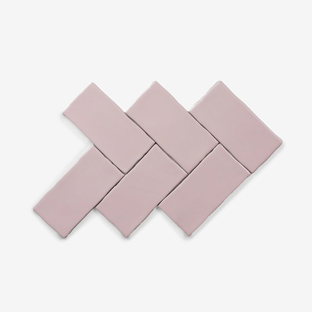 Blush Luca Hand Made Gloss Subway Tile 75 x 150 x 8mm