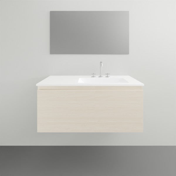 ADP Glacier Lite All Drawer Slim Vanity with Ceramic Top - 900mm Right Bowl | The Blue Space