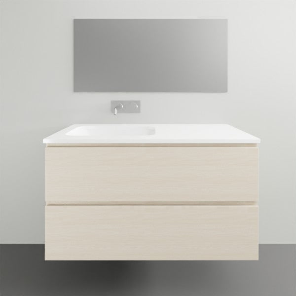 ADP Glacier Lite All Drawer Twin Vanity Solid Surface Top - 1050mm Left Bowl | The Blue Space