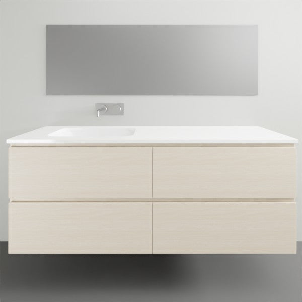 ADP Glacier Lite All Drawer Twin Vanity Solid Surface Top - 1500mm Left Bowl | The Blue Space