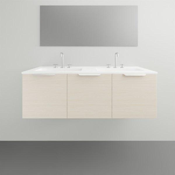 ADP Glacier Lite Door and Drawer Slim Vanity with Cast Marble Top - 1200mm Double Bowl | The Blue Space