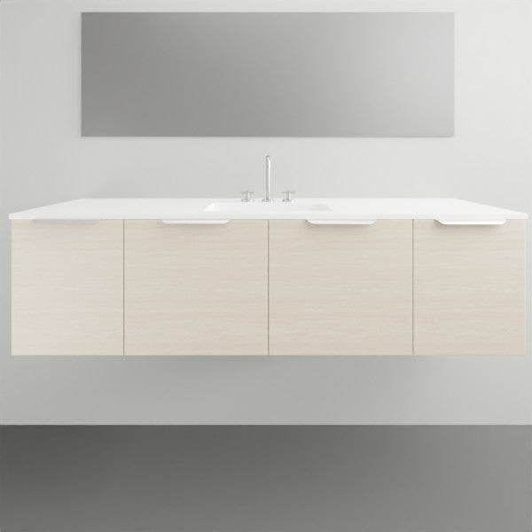 ADP Glacier Lite Door and Drawer Slim Vanity with Cast Marble Top - 1500mm Centre Bowl | The Blue Space