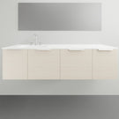 ADP Glacier Lite Door and Drawer Slim Vanity with Cast Marble Top - 1500mm Left Bowl | The Blue Space