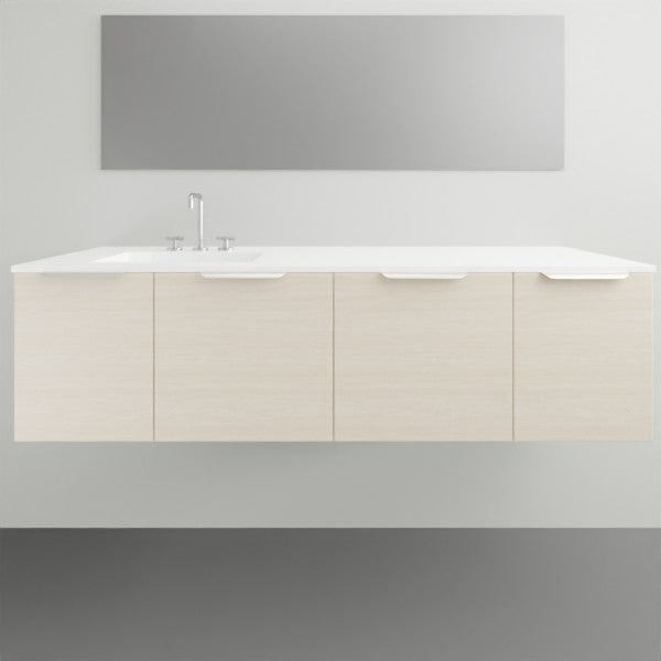 ADP Glacier Lite Door and Drawer Slim Vanity with Cast Marble Top - 1500mm Left Bowl | The Blue Space
