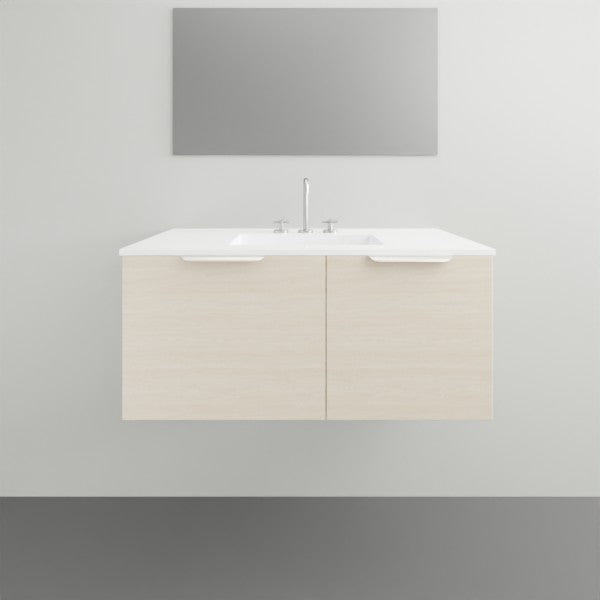 ADP Glacier Lite Door and Drawer Slim Vanity with Cast Marble Top - 900mm Centre Bowl | The Blue Space
