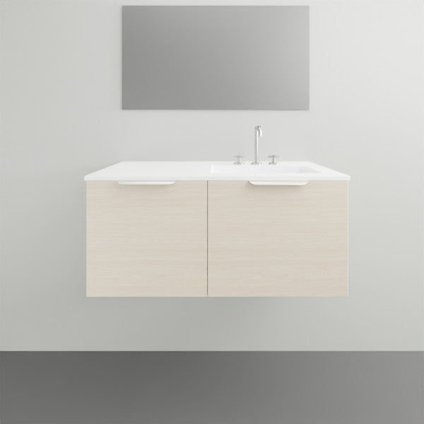 ADP Glacier Lite Door and Drawer Slim Vanity with Cast Marble Top - 900mm Right Bowl | The Blue Space