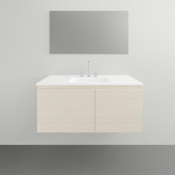 ADP Glacier Lite Door and Drawer Slim Vanity with Ceramic Top - 900mm Centre Bowl | The Blue Space