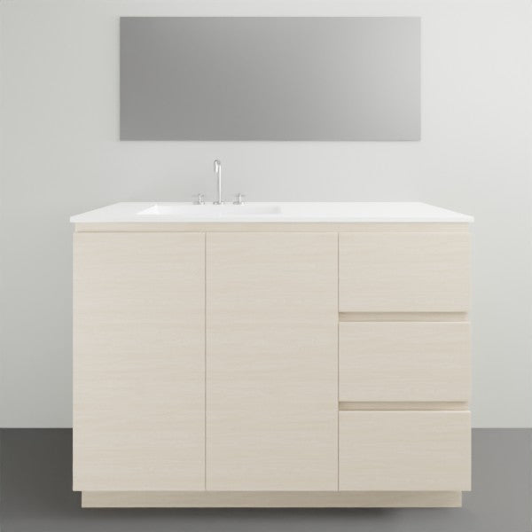 ADP Glacier Lite Door and Drawer Trio Vanity with Ceramic Top