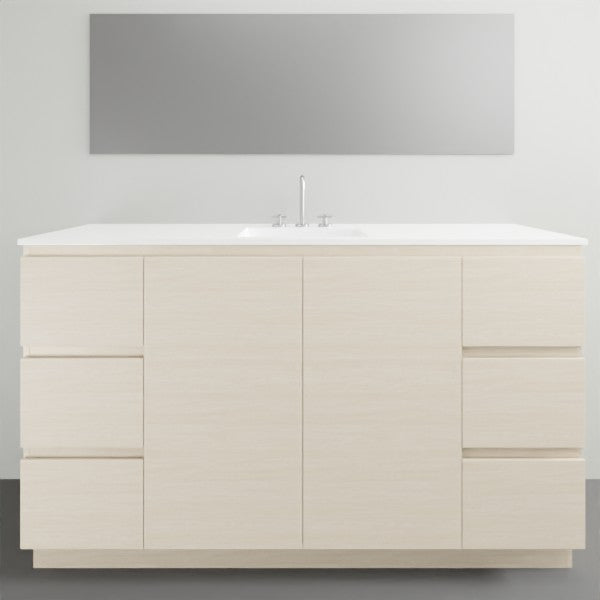 ADP Glacier Lite Door and Drawer Trio Vanity with Ceramic Top - 1500mm Centre Bowl | The Blue Space