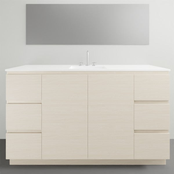 ADP Glacier Lite Door and Drawer Trio Vanity with Ceramic Top