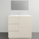 ADP Glacier Lite Door and Drawer Trio Vanity with Ceramic Top - 900mm Centre Bowl | The Blue Space