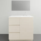 ADP Glacier Lite Door and Drawer Trio Vanity with Ceramic Top - 900mm Right Bowl | The Blue Space