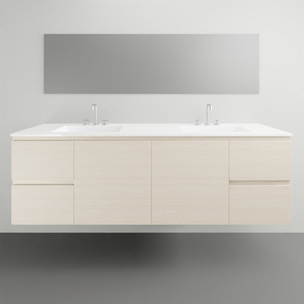ADP Glacier Lite Door and Drawer Twin Vanity with Cast Marble Top - 1800mm Double Bowl | The Blue Space