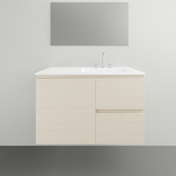 ADP Glacier Lite Door and Drawer Twin Vanity with Cast Marble Top - 900mm Right Bowl | The Blue Space