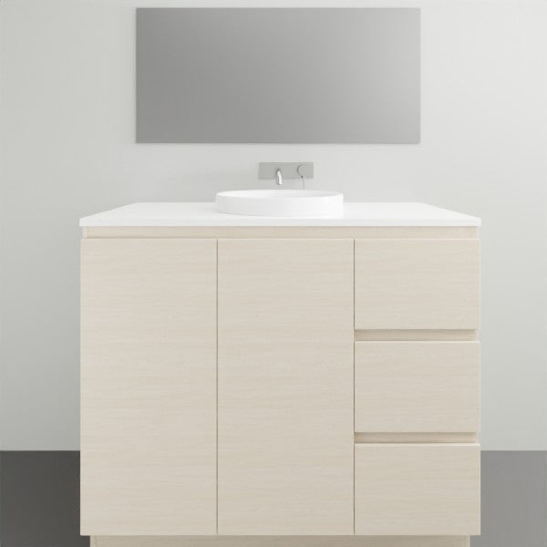 ADP Glacier Lite Ensuite Trio Vanity Solid Surface Top - 1050mm Centre Bowl | The Blue Space