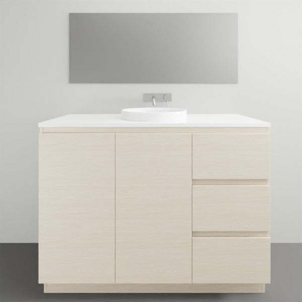 ADP Glacier Lite Ensuite Trio Vanity Solid Surface Top - 1200mm Centre Bowl | The Blue Space