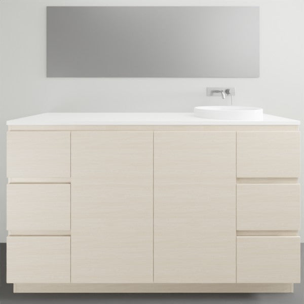 ADP Glacier Lite Ensuite Trio Vanity Solid Surface Top - 1500mm Right Bowl | The Blue Space