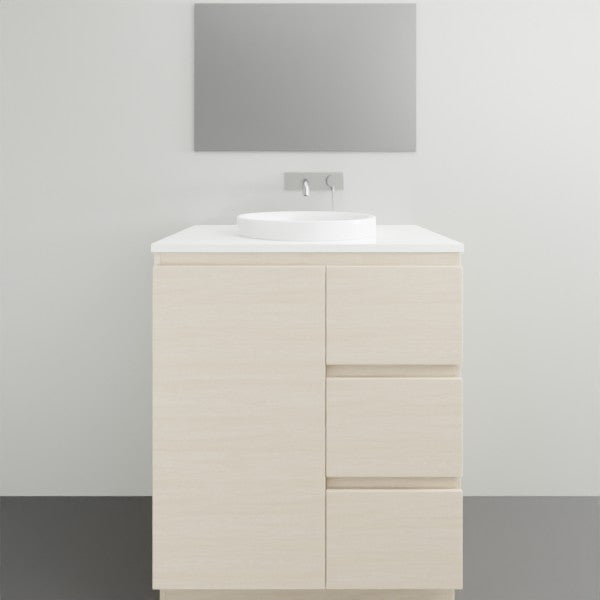 ADP Glacier Lite Ensuite Trio Vanity Solid Surface Top - 750mm Centre Bowl | The Blue Space