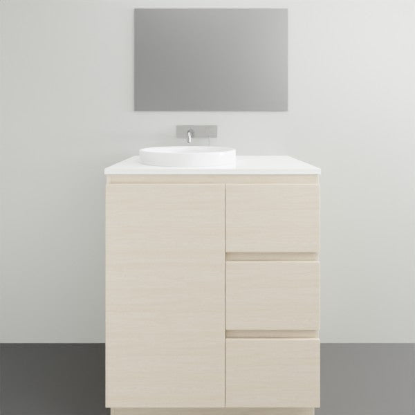 ADP Glacier Lite Ensuite Trio Vanity Solid Surface Top - 750mm Left Bowl | The Blue Space