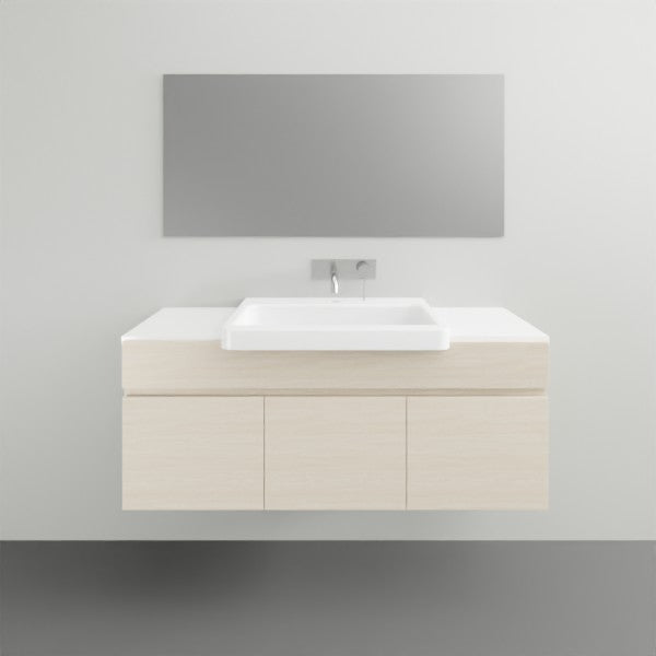 ADP Glacier Lite Semi Recessed Door & Drawer Trio Vanity Solid Surface Top - 1050mm Centre Bowl | The Blue Space