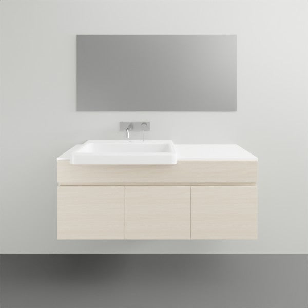 ADP Glacier Lite Semi Recessed Door & Drawer Trio Vanity Solid Surface Top - 1050mm Left Bowl | The Blue Space