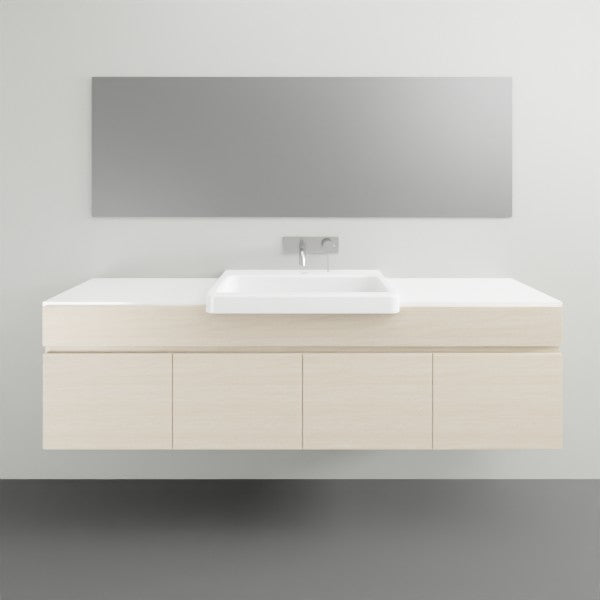 ADP Glacier Lite Semi Recessed Door & Drawer Trio Vanity Solid Surface Top - 1500mm Centre Bowl | The Blue Space