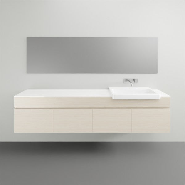 ADP Glacier Lite Semi Recessed Door & Drawer Trio Vanity Solid Surface Top - 1800mm Right Bowl | The Blue Space