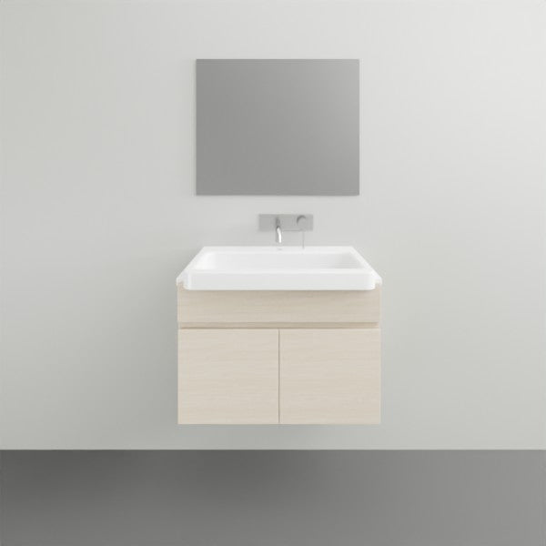ADP Glacier Lite Semi Recessed Door & Drawer Trio Vanity Solid Surface Top - 600mm Centre Bowl | The Blue Space