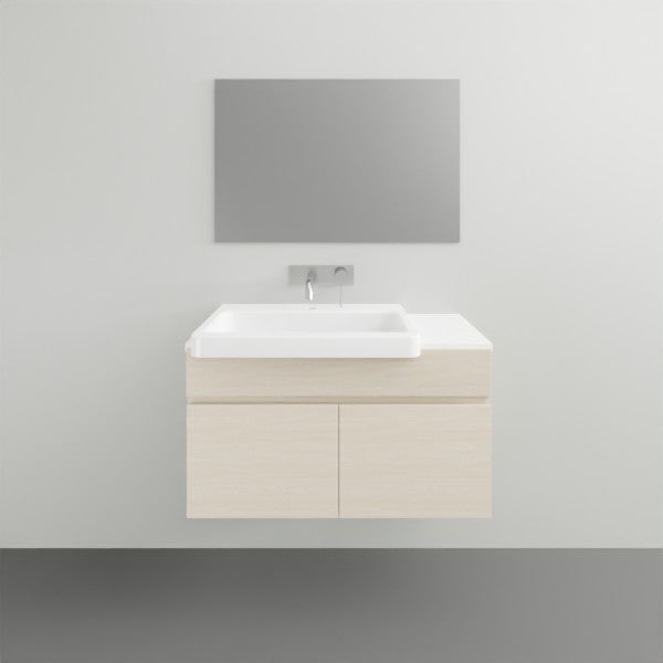 ADP Glacier Lite Semi Recessed Door & Drawer Trio Vanity Solid Surface Top - 750mm Left Bowl | The Blue Space