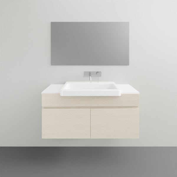 ADP Glacier Lite Semi Recessed Door & Drawer Trio Vanity Solid Surface Top - 900mm Centre Bowl | The Blue Space