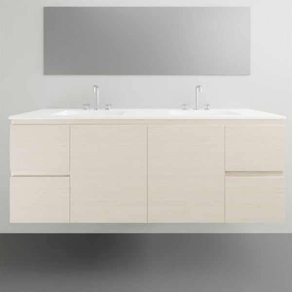 ADP Glacier Lite Door and Drawer Twin Vanity with Ceramic Top